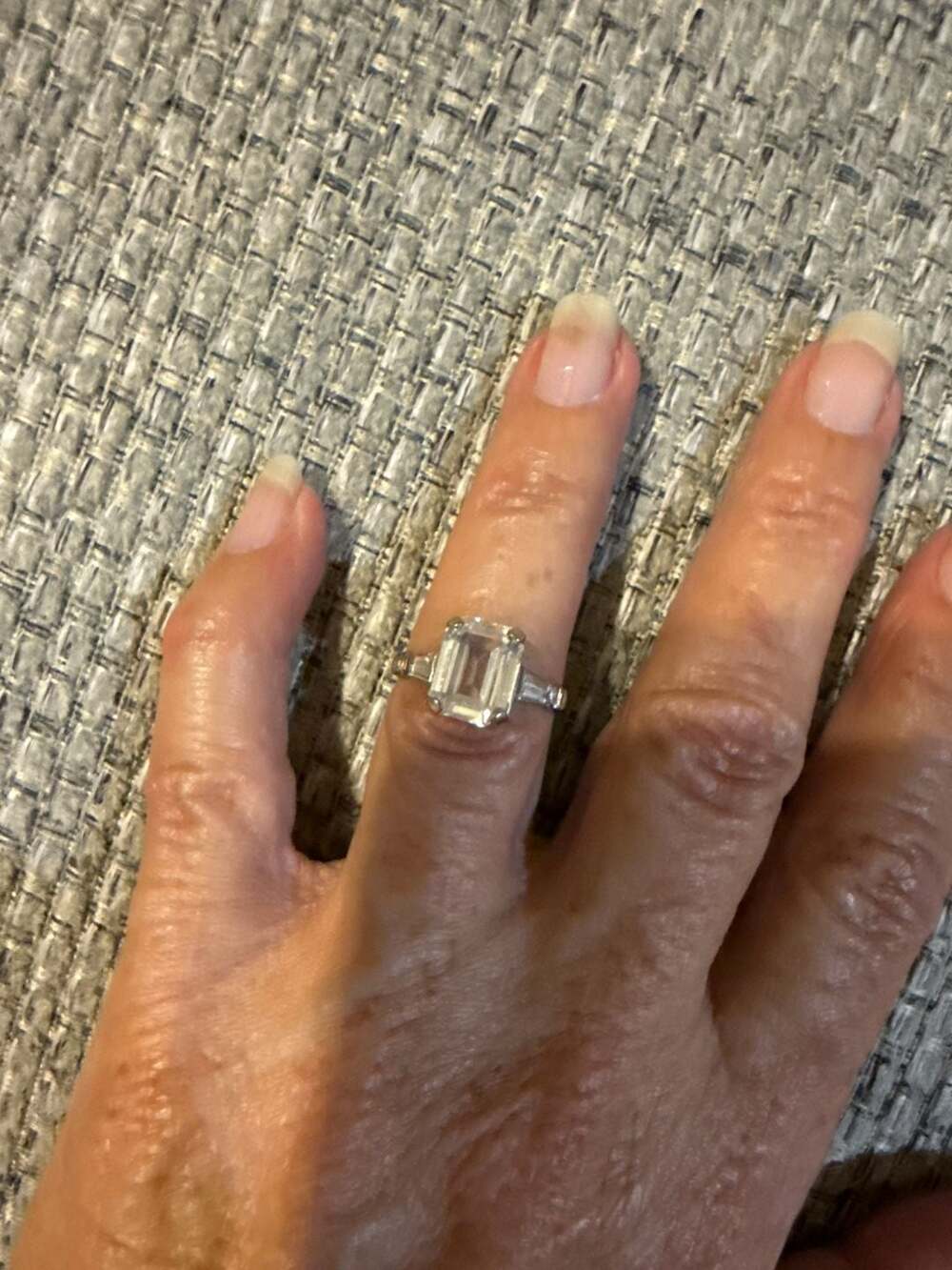 Large CZ stone ring. 10K-E. Size 5.5- 6 Elegant Date Night Events